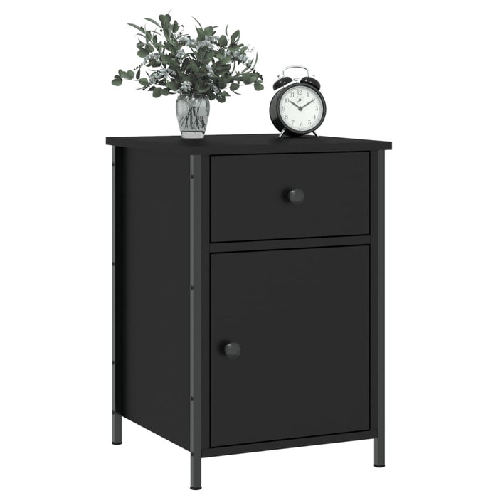 Bedside Cabinets 2 pcs Black 40x42x60 cm Engineered Wood