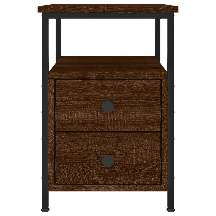 Bedside Cabinet Brown Oak 34x35.5x50 cm Engineered Wood