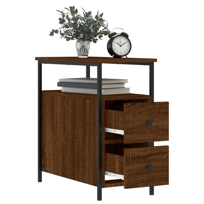 Bedside Cabinets 2 pcs Brown Oak 30x60x60 cm Engineered Wood