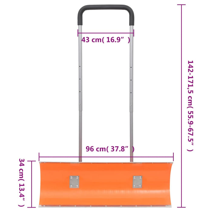 Snow Shovel with Extendable Handle Orange 96 cm Blade Steel