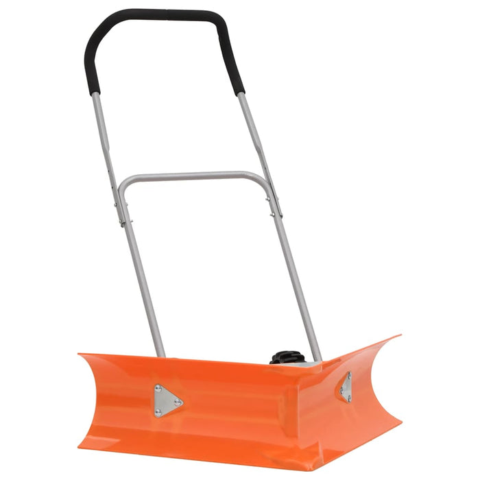 Dual Angle Snow Shovel with Extendable Handle Orange Steel