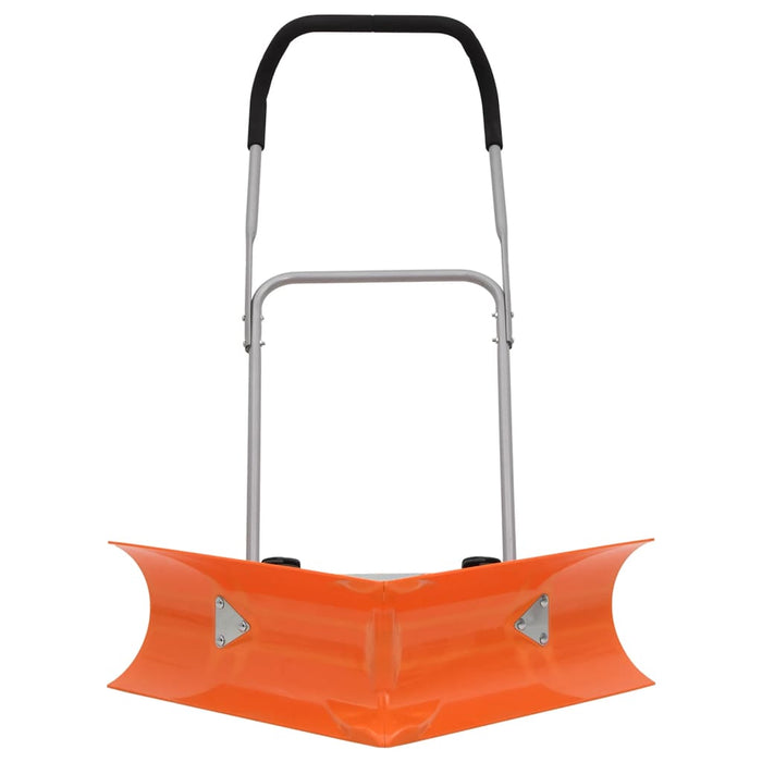 Dual Angle Snow Shovel with Extendable Handle Orange Steel