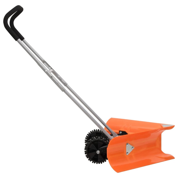 Dual Angle Snow Shovel with Extendable Handle Orange Steel