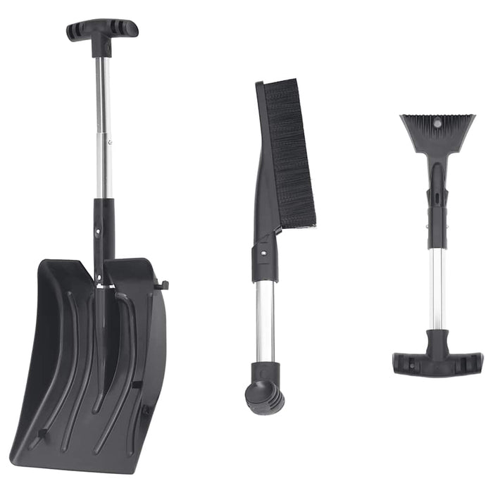 Snow Shovel Kit 3-in-1 Black Aluminum