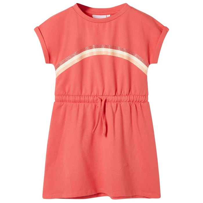 Kids' Dress with Drawstring Coral 104