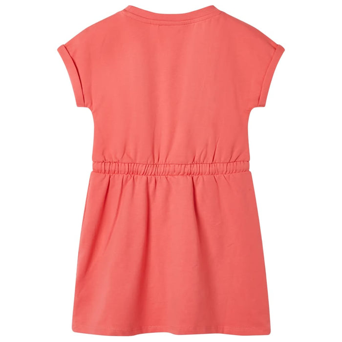 Kids' Dress with Drawstring Coral 104