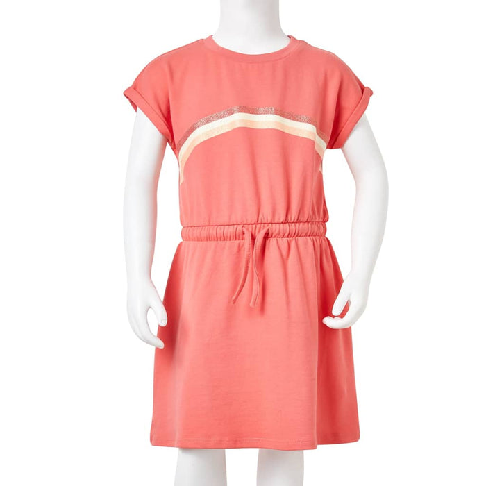 Kids' Dress with Drawstring Coral 104