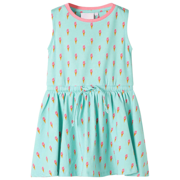 Kids' Dress with Drawstring Light Mint 140