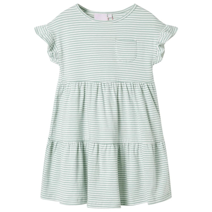 Kids' Dress with Ruffle Sleeves Mint 104