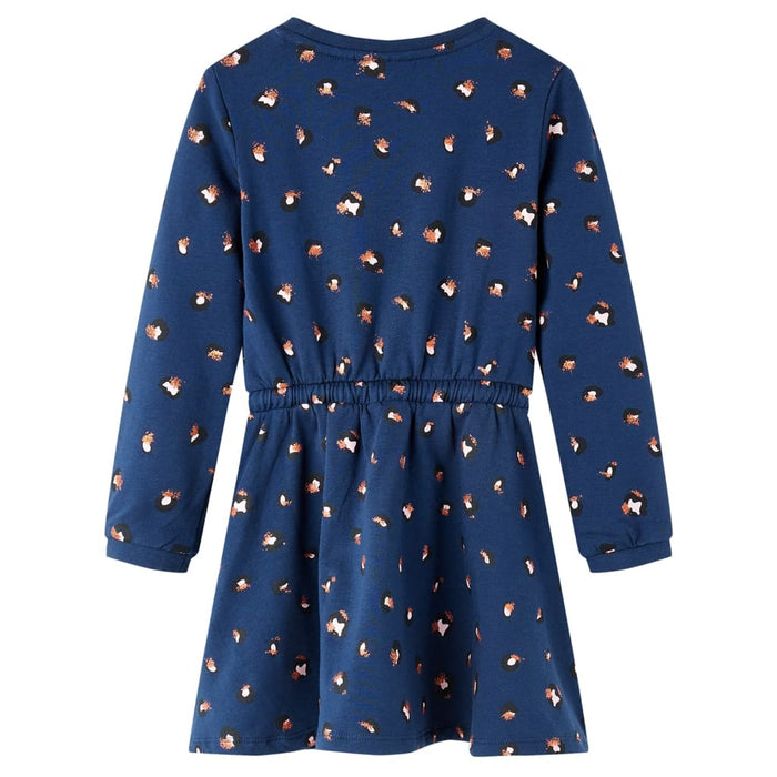 Kids' Dress with Long Sleeves Navy Blue 92