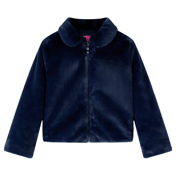 Kids' Coat Faux Fur Navy 104