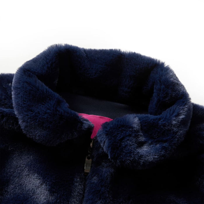 Kids' Coat Faux Fur Navy 104