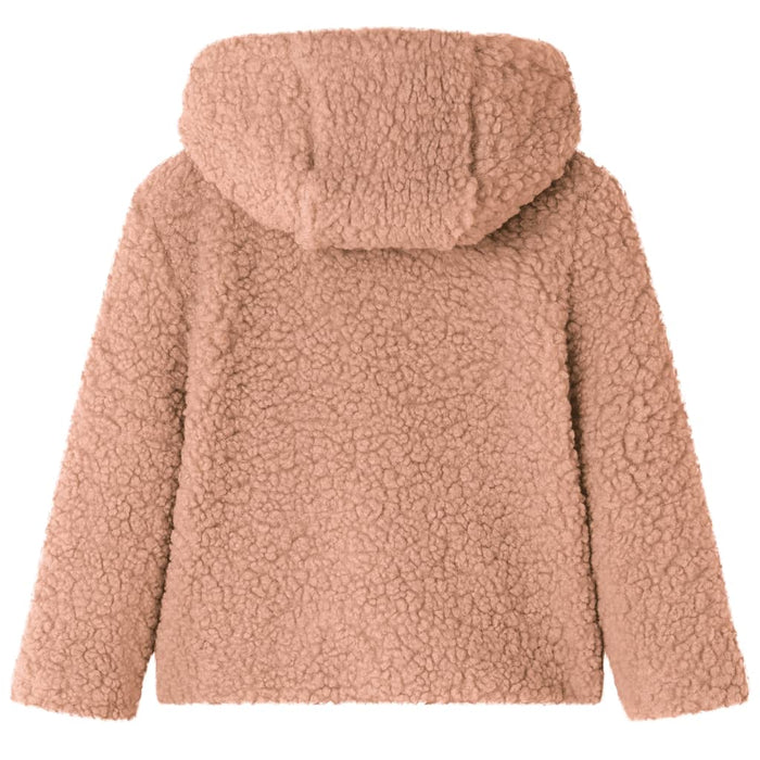 Детско яке с качулка Teddy Faux Fur Light Cognac 128