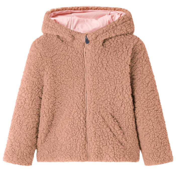 Jachetă cu glugă pentru copii Teddy Faux Fur Light Cognac 140