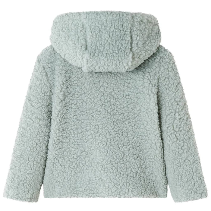 Kids' Hooded Jacket Teddy Faux Fur Mint Green 140