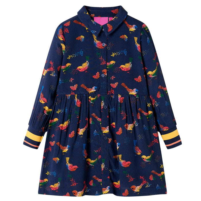 Kids' Dress with Long Sleeves Navy 128