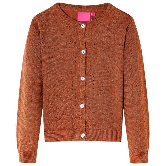 Kids' Cardigan Knitted Cognac 92