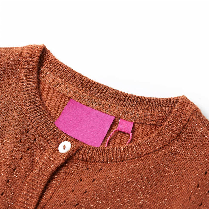 Kids' Cardigan Knitted Cognac 92