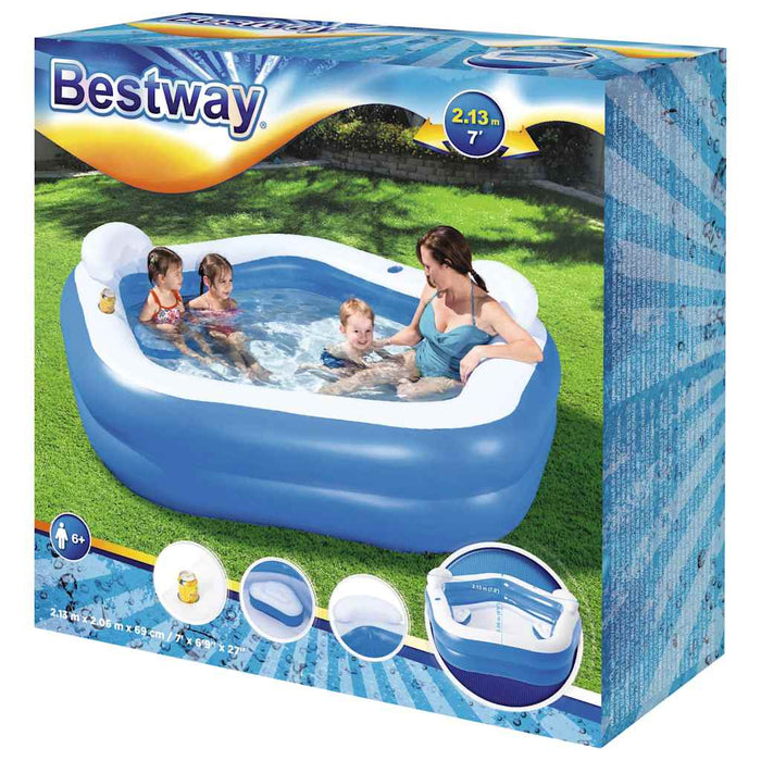 Басейн Bestway Family Fun Lounge Pool 213x206x69 см