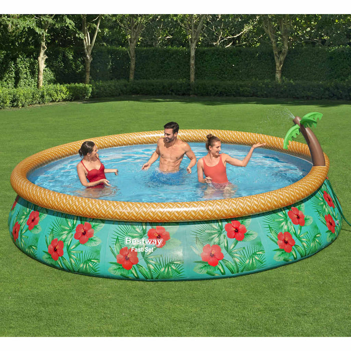 Fast Set Inflatable Paradise Palms Pool Set 457x84 cm