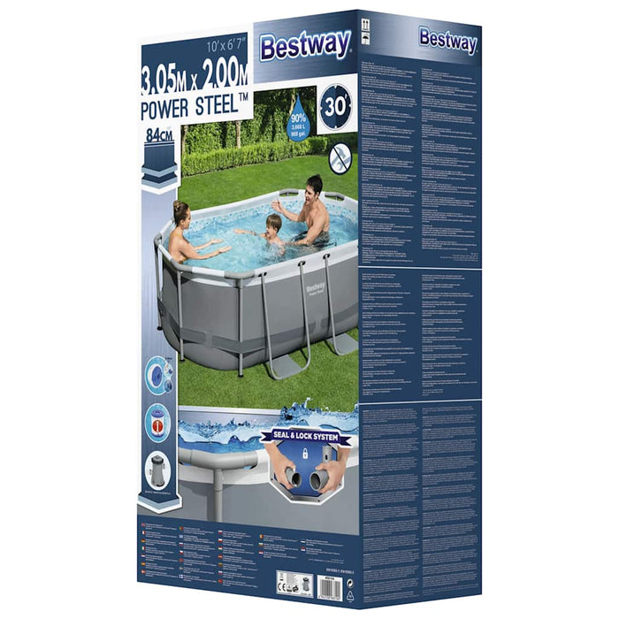 Bestway Power Steel Above Ground Pool Oval 305x200x84 cm