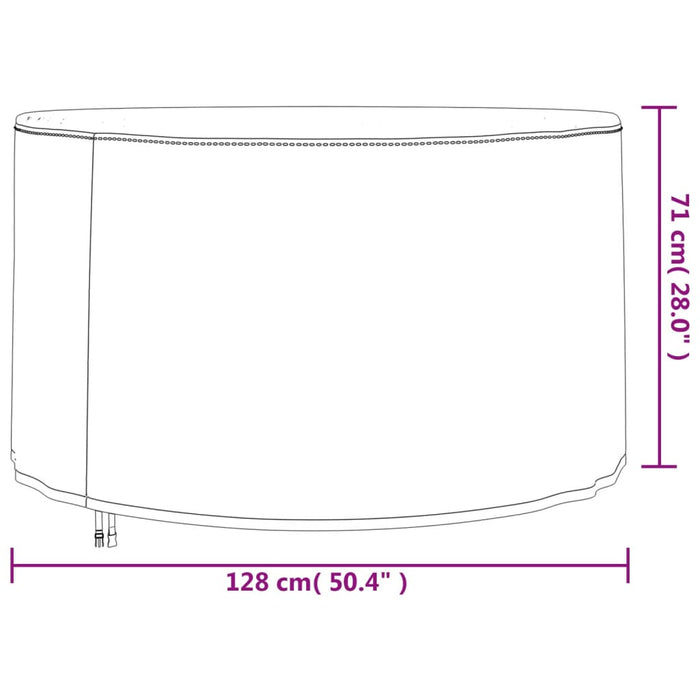 Калъфи за градински мебели 2 бр Ø 128x71 см 420D Оксфорд плат