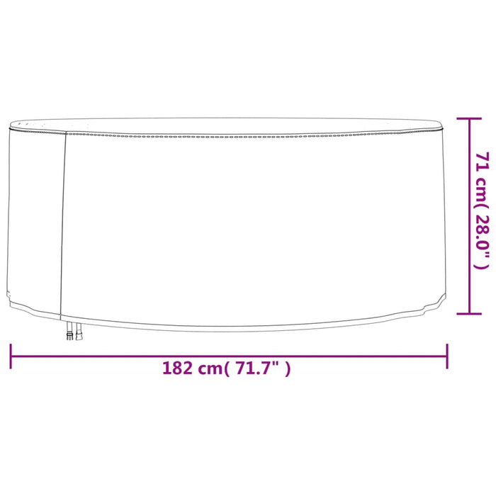 Калъфи за градински мебели 2 бр. Ø 182x71 см 420D Оксфорд плат