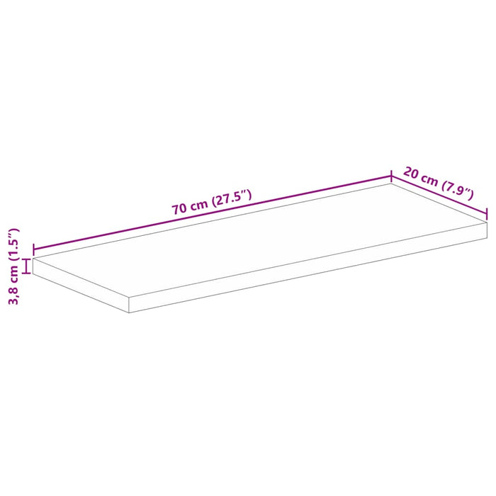 Table Top 70x20x3.8 cm Rectangular Solid Wood Reclaimed