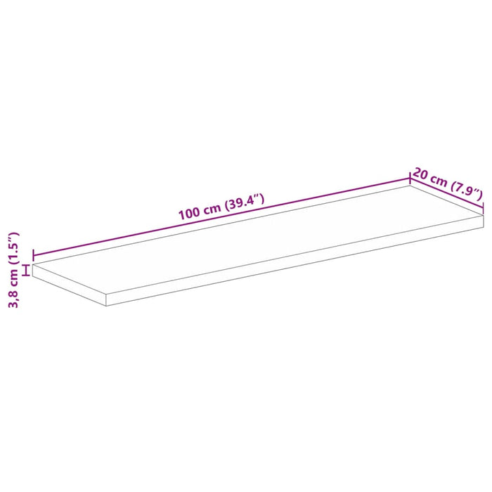 Table Top 100x20x3.8 cm Rectangular Solid Wood Reclaimed