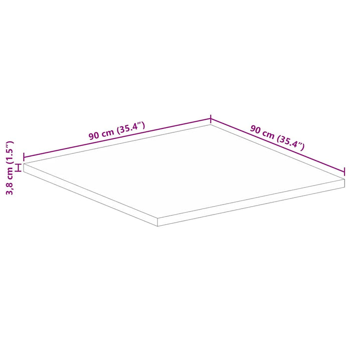 Плот за маса 90x90x3,8 см квадратна масивна регенерирана дървесина