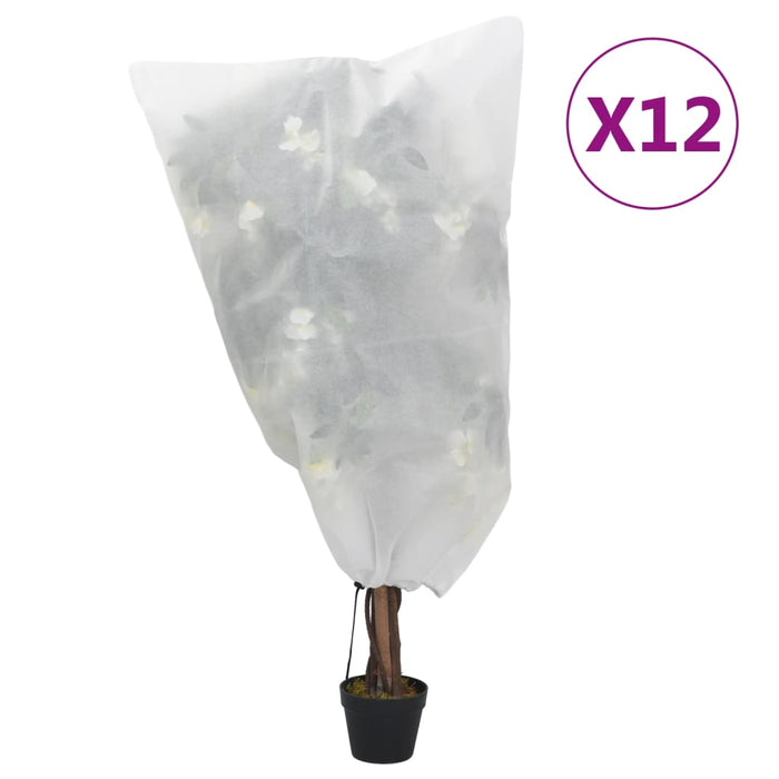 Plant Fleece Covers with Drawstring 12 pcs 70 g/m² 0.8x0.8 m