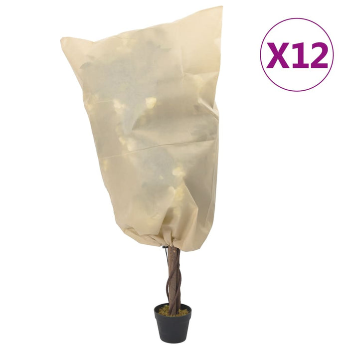 Plant Fleece Covers with Drawstring 12 pcs 70 g/m² 0.8x0.8 m