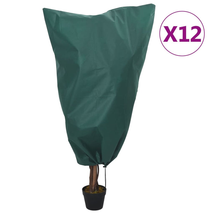 Plant Fleece Covers with Drawstring 12 pcs 70 g/m² 0.8x0.8 m