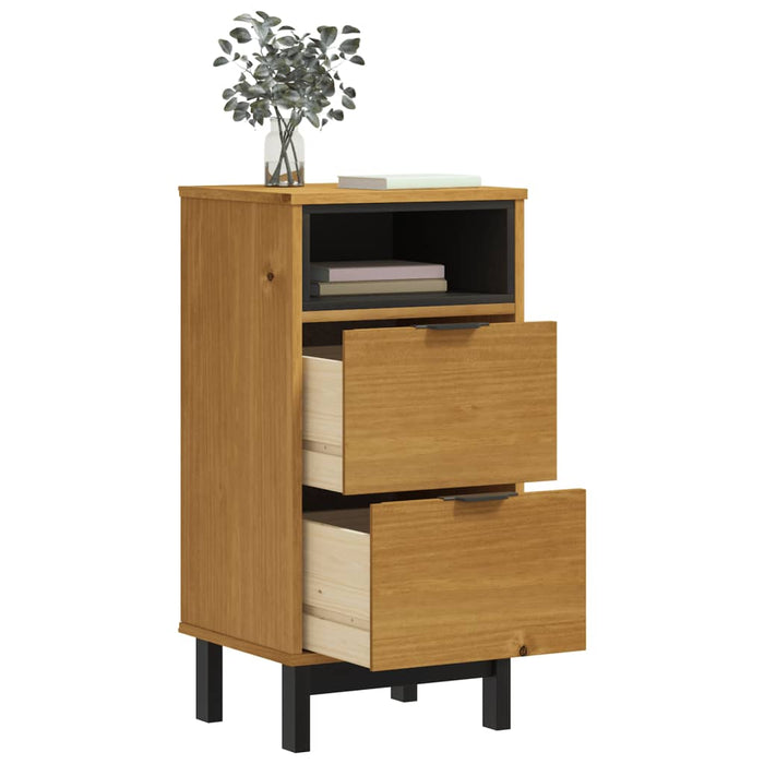 Bedside Cabinet "FLAM" 40x35x80 cm Solid Wood Pine