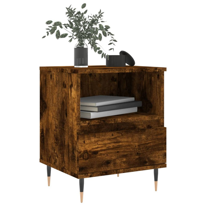 Bedside Cabinet Smoked Oak 40x35x50 cm Engineered Wood