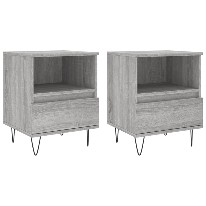 Bedside Cabinets 2 pcs Grey Sonoma 40x35x50 cm Engineered Wood