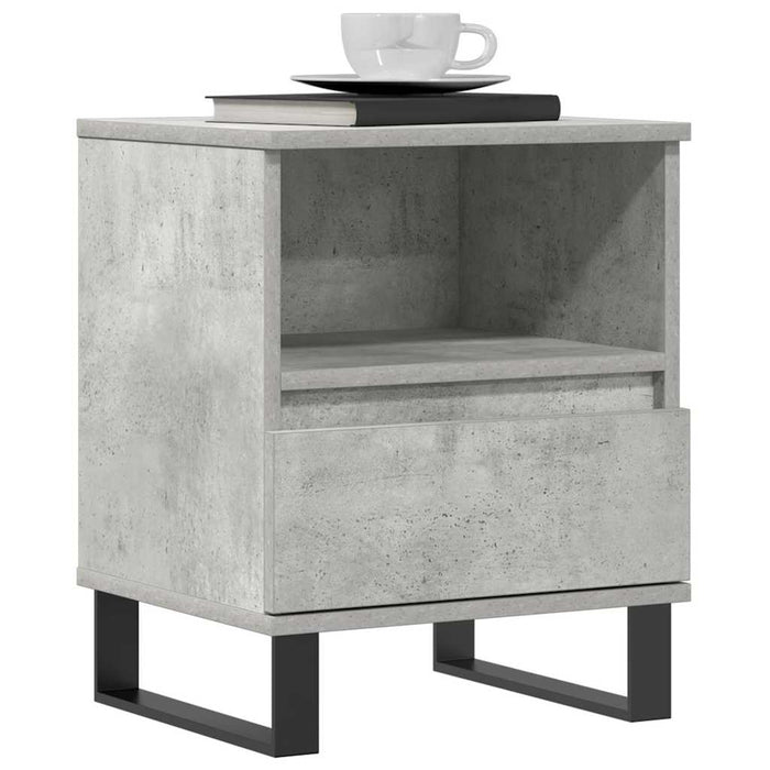 Bedside Cabinet Concrete Grey 40x35x50 cm Engineered Wood