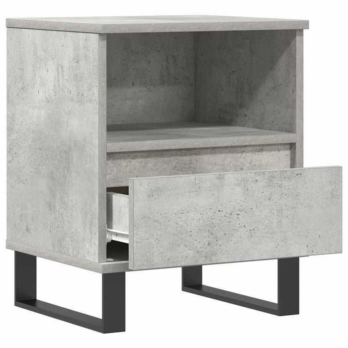 Bedside Cabinet Concrete Grey 40x35x50 cm Engineered Wood