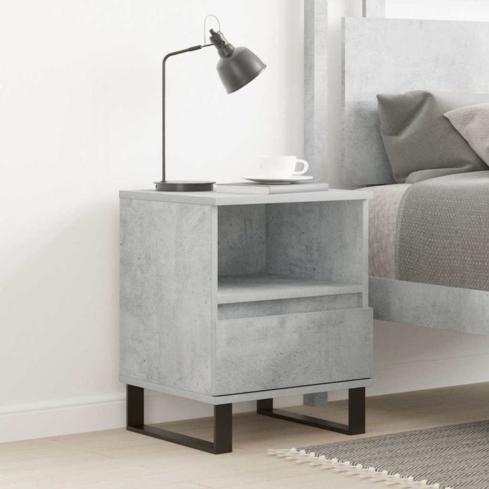 Bedside Cabinet Concrete Grey 40x35x50 cm Engineered Wood