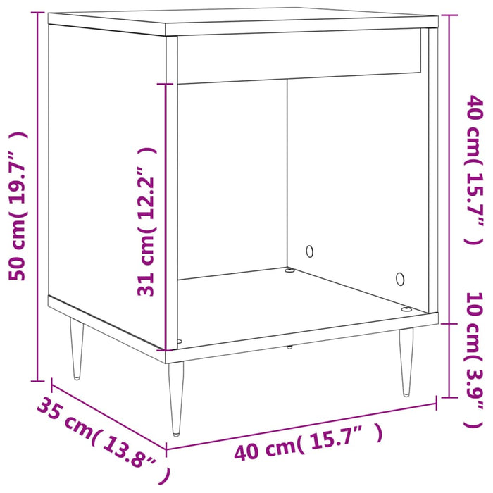 Нощни шкафчета 2 бр дъб сонома 40x35x50 см инженерно дърво