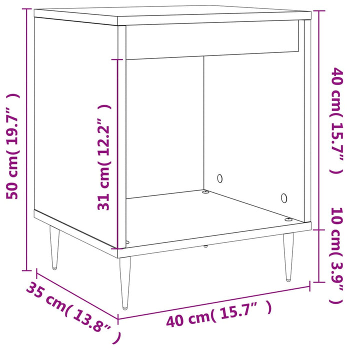 Нощни шкафчета 2 бр. опушен дъб 40x35x50 см инженерно дърво