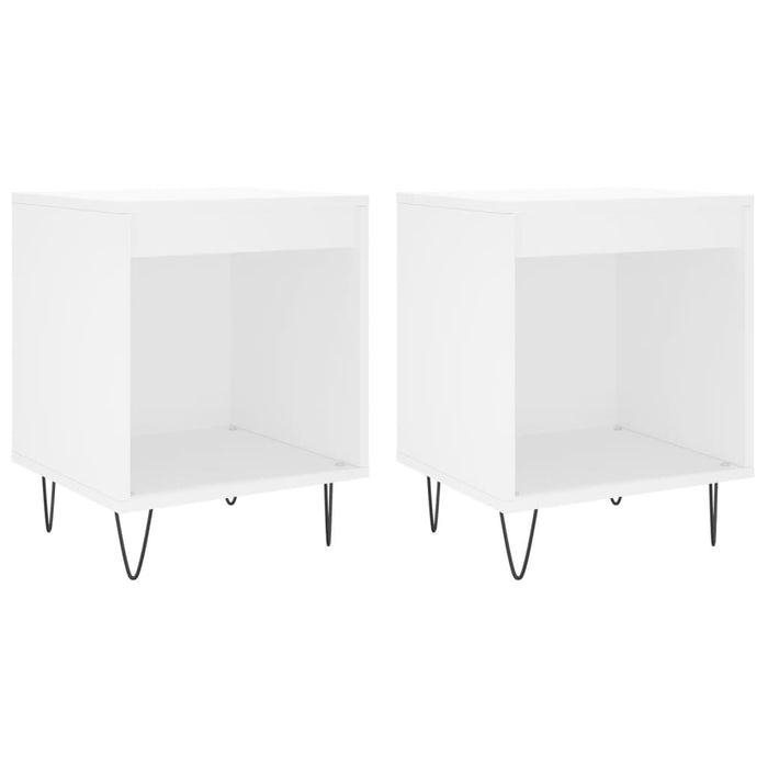 Bedside Cabinets 2 pcs White 40x35x50 cm Engineered Wood