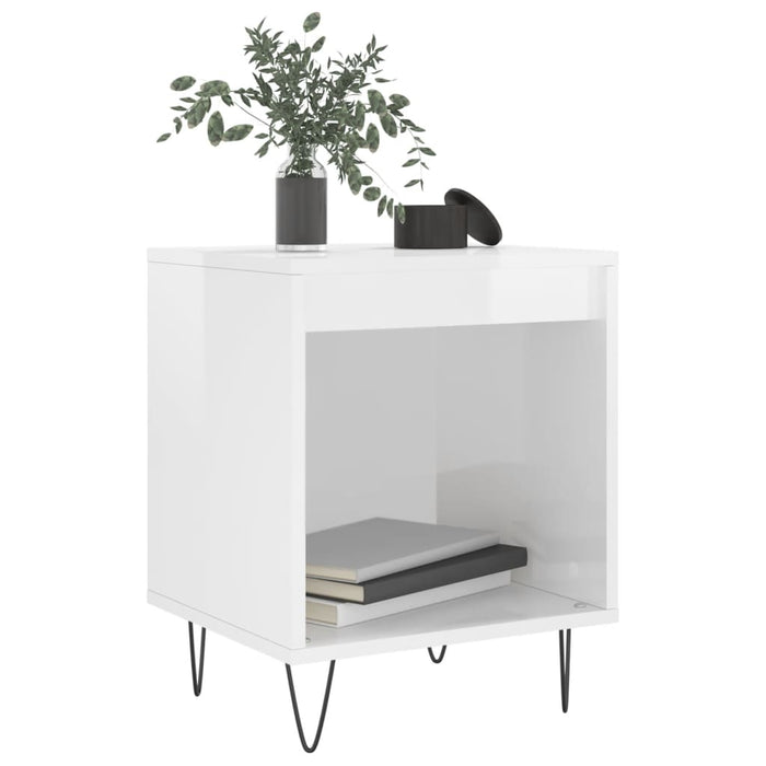 Bedside Cabinets 2 pcs High Gloss White 40x35x50 cm Engineered Wood