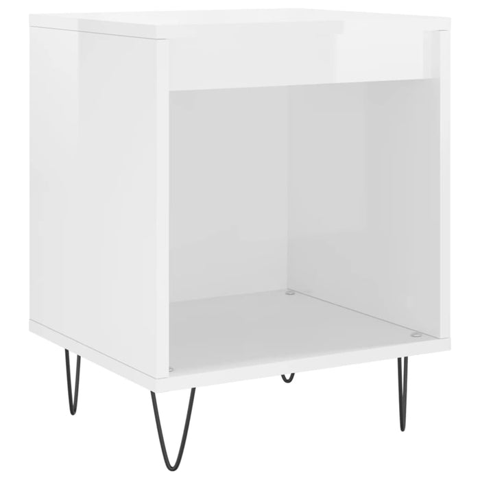 Bedside Cabinets 2 pcs High Gloss White 40x35x50 cm Engineered Wood