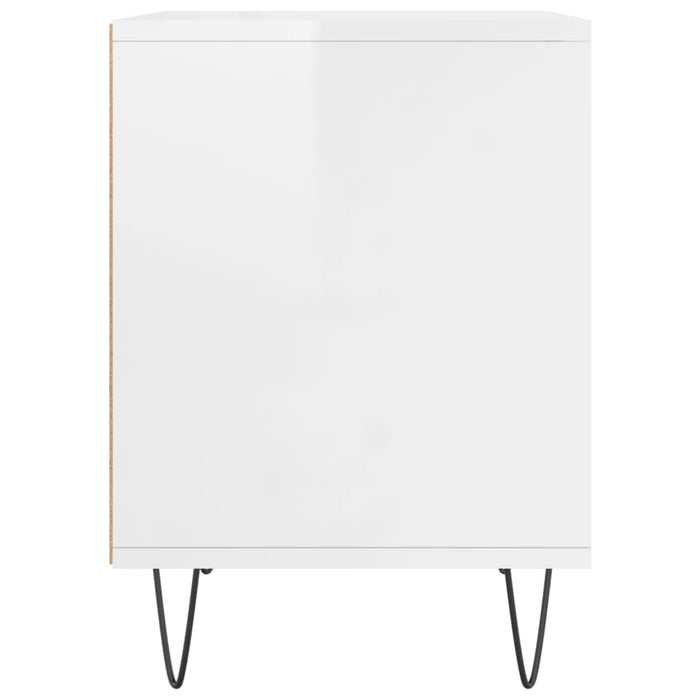 Bedside Cabinets 2 pcs High Gloss White 40x35x50 cm Engineered Wood