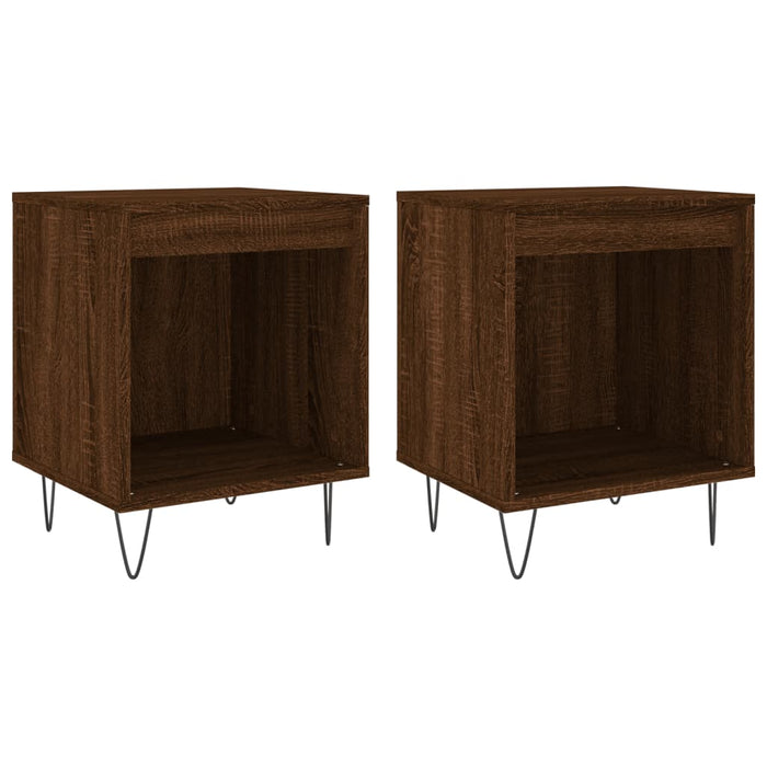 Bedside Cabinets 2 pcs Brown Oak 40x35x50 cm Engineered Wood