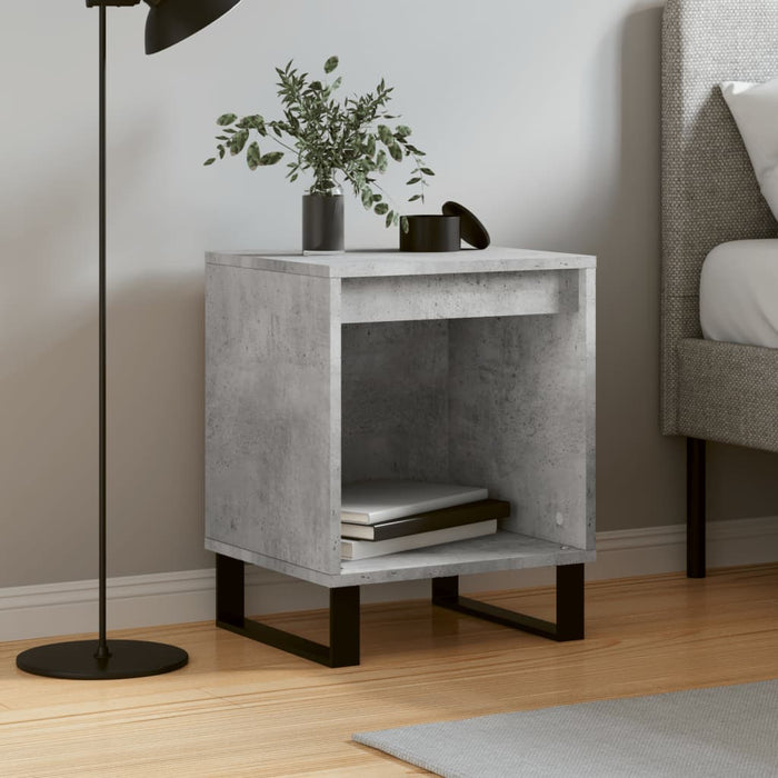 Bedside Cabinet Concrete Grey 40x35x50 cm Engineered Wood