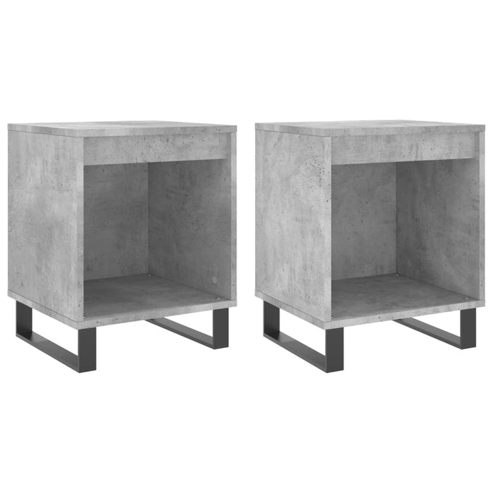 Bedside Cabinets 2 pcs Concrete Grey 40x35x50 cm Engineered Wood