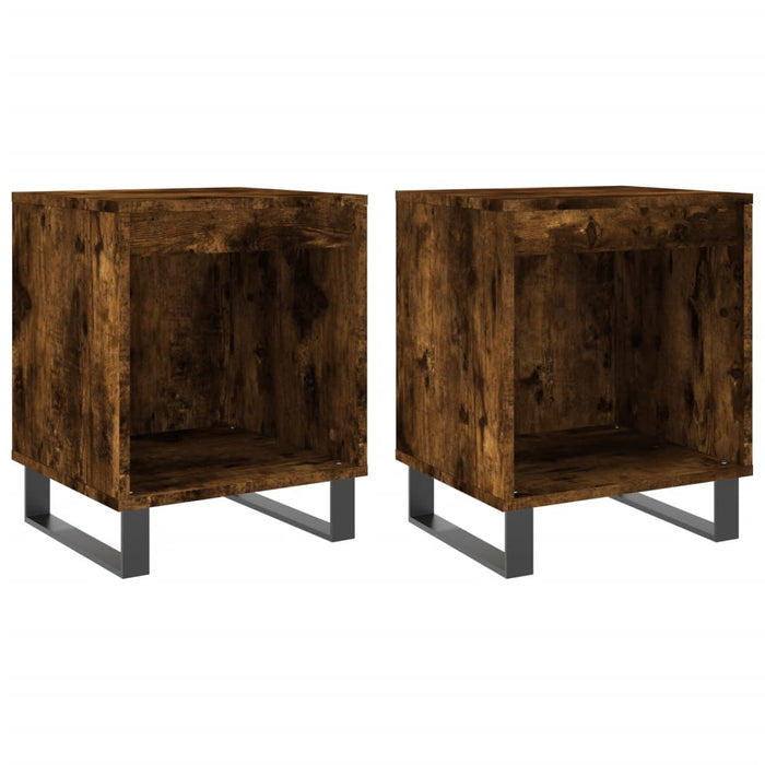 Bedside Cabinets 2 pcs Smoked Oak 40x35x50 cm Engineered Wood