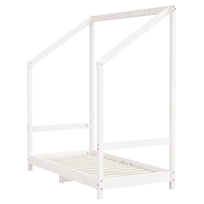 Kids Bed Frame White 2x(70x140) cm Solid Wood Pine